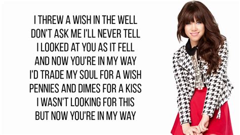 Call Me Maybe Lyrics by Carly Rae Jepsen from the #Planet Pop [2012] album- including song video, artist biography, translations and more: I threw a wish in the well Don't ask me I'll never tell I looked at you as it fell And now you're in my way I'd tra… 